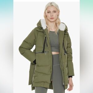 Orolay Women's Thickened Down Jacket- XS GREEN OLIVE COLOUR